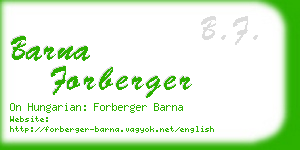 barna forberger business card